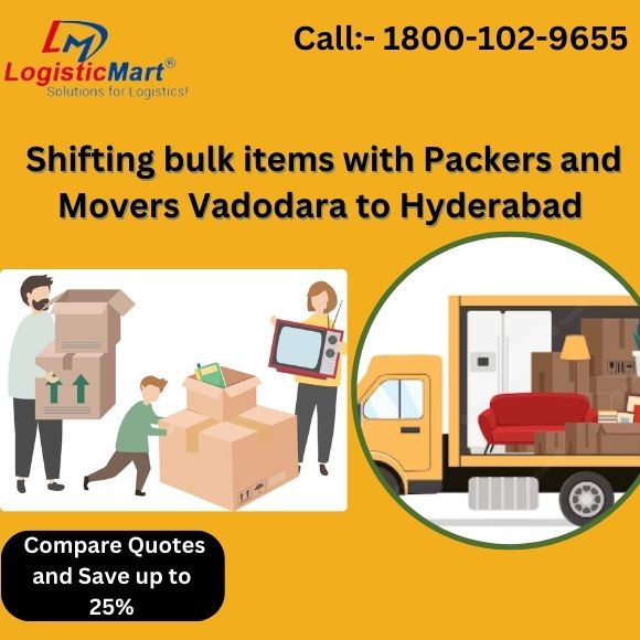 Best Packers and Movers Vadodara to Hyderabad